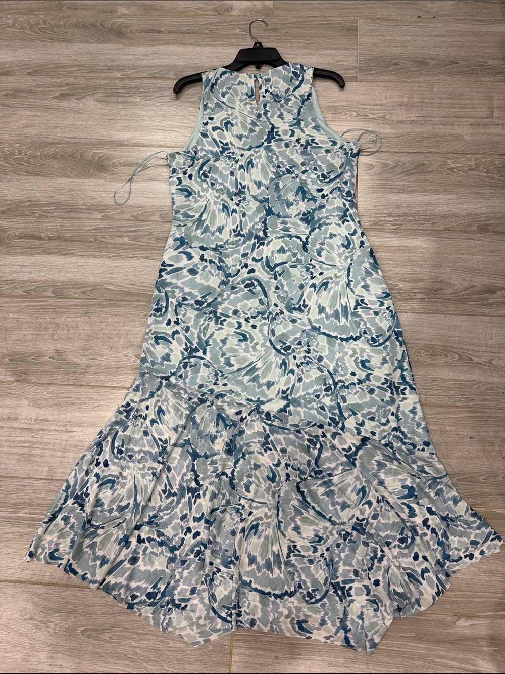 New Steve Madden Blue & White Abstract Print Sleeveless Midi Dress XL - Picture 4 of 4
